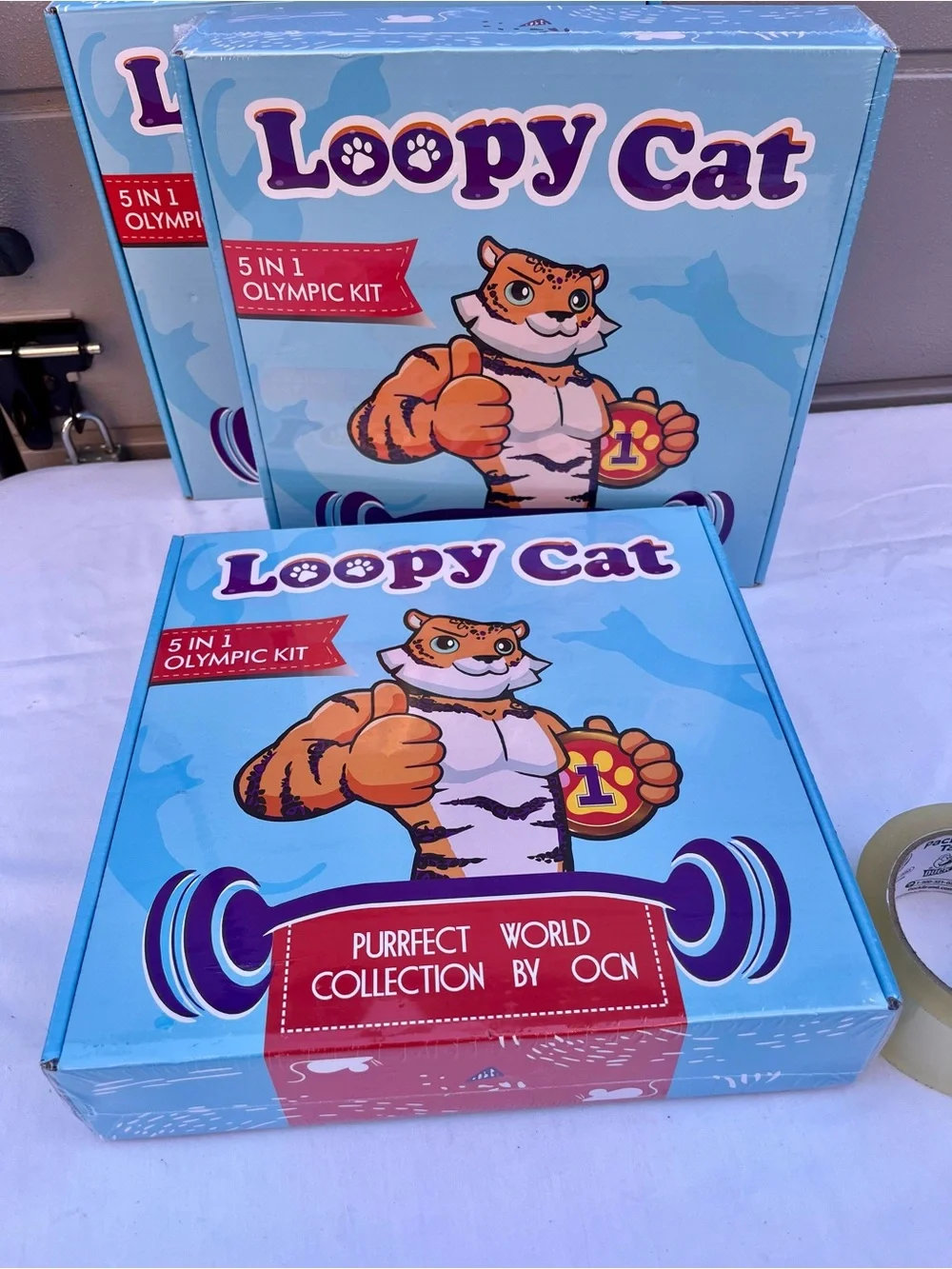LOOPY CAT Olympic kit 5 Toys in 1 Box Interactive Cat Toy Set - Tunnel, Wand, Su